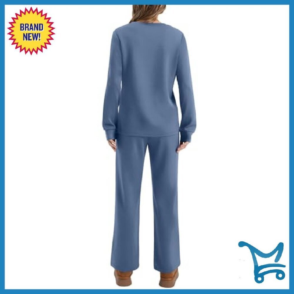 Women's 2-Piece Lounge Set Lightweight Sweatsuit Travel Outfit - Picture 6 of 8